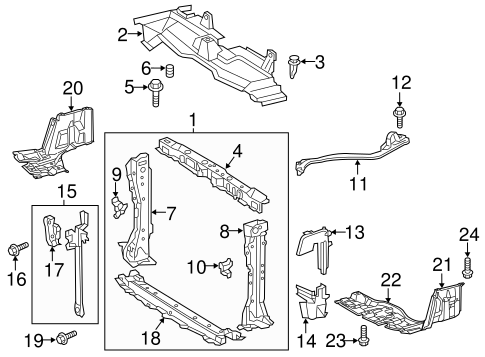 BODY/RADIATOR SUPPORT for 2015 Toyota Prius C #1