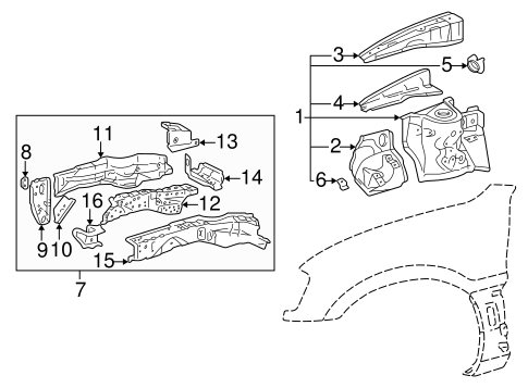 BODY/STRUCTURAL COMPONENTS & RAILS for 1997 Toyota RAV4 #1