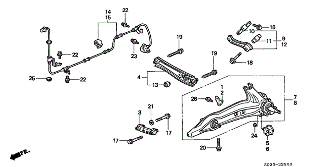 CHASSIS/REAR LOWER ARM for 1996 Honda CIVIC HATCHBACK #1