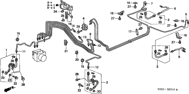Chassis/Brake Lines (ABS) for 1996 Honda CIVIC COUPE #1