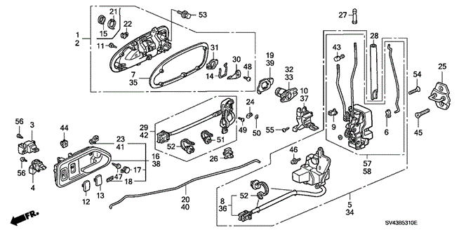BODY / AIR CONDITIONING/FRONT DOOR LOCKS for 1995 Honda ACCORD SEDAN #1