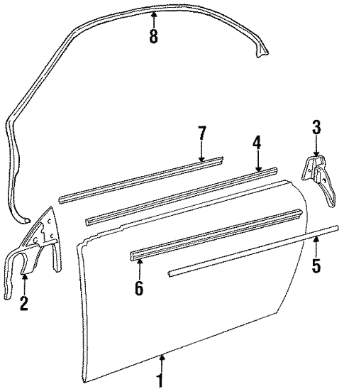 Door & Components for 1992 BMW 850i #0