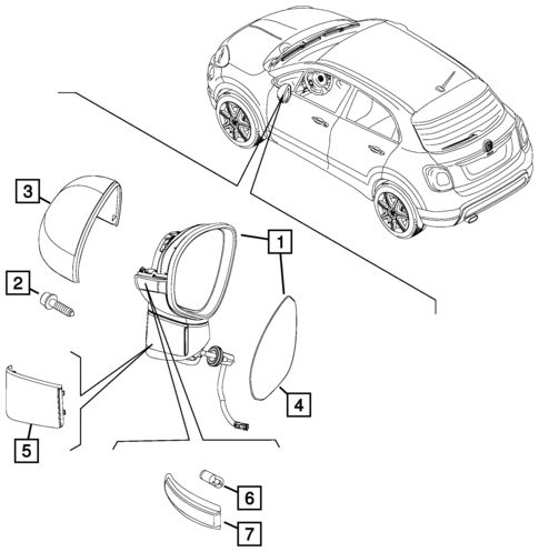 Exterior Mirror for 2016 Fiat 500X #0