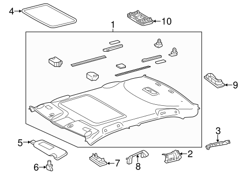BODY/INTERIOR TRIM - ROOF for 2012 Toyota Camry #1
