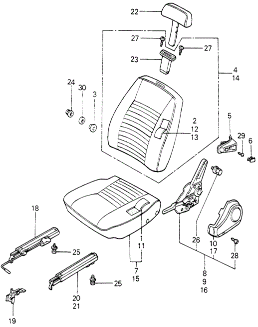 INTERIOR / BUMPER/FRONT SEAT COMPONENTS for 1981 Honda CIVIC HATCHBACK #1