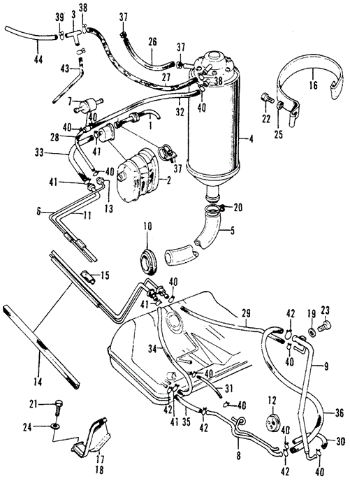 ELECTRICAL / EXHAUST / HEATER / FUEL/CANISTER - FUEL STRAINER ('73-'74) for 1973 Honda CIVIC 1200 COUPE #1