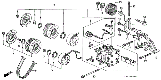 BODY / AIR CONDITIONING/A/C COMPRESSOR (V6) for 1995 Honda ACCORD SEDAN #1