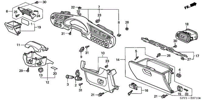 Interior/Bumper/Instrument Panel Garnish for 2002 Honda INSIGHT #1
