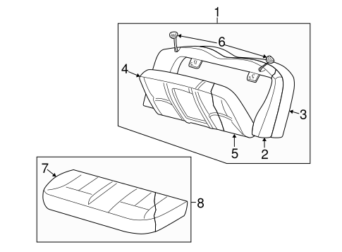 Body/Rear Seat Components for 2003 Ford Taurus #1