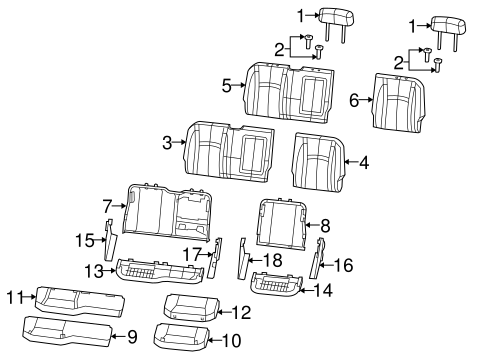 1500 REAR SEAT COMPONENTS 2