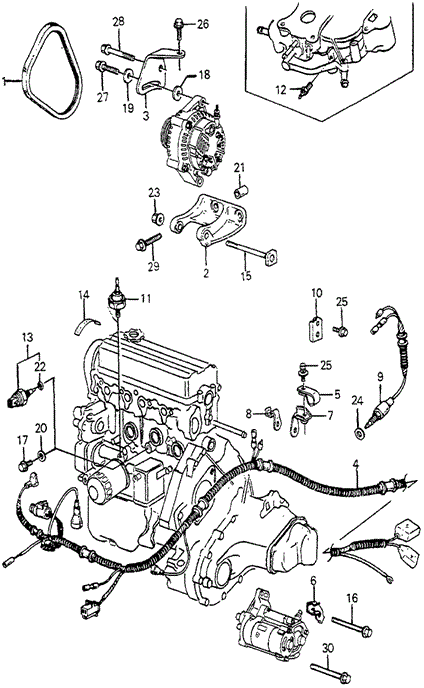 ENGINE/ENGINE SUB CORD - SENSOR for 1985 Honda ACCORD HATCHBACK #1