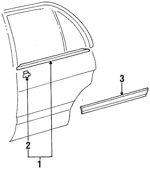 Exterior Trim - Rear Door for 1997 Toyota Tercel #0