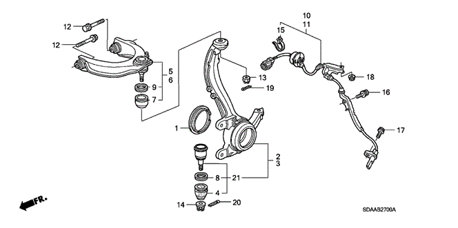 Chassis/Knuckle for 2007 Honda ACCORD SEDAN #1
