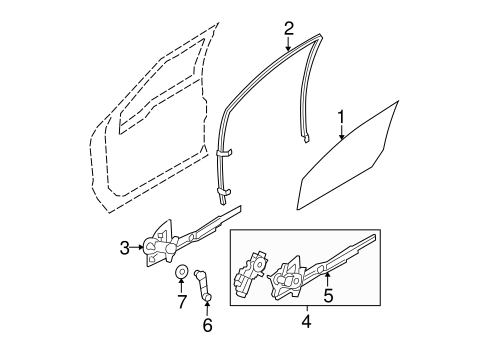 Body/Glass - Front Door for 2008 Ford F-350 Super Duty #1