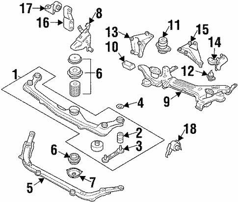 Engine & Trans Mounting for 1999 Volkswagen Cabrio #0
