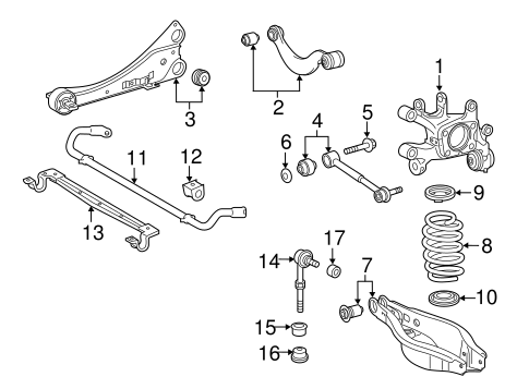 REAR SUSPENSION/STABILIZER BAR & COMPONENTS for 2016 Scion iM #1
