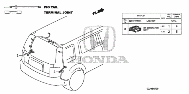 Electrical Connectors (RR.) for 2010 Honda Pilot #0
