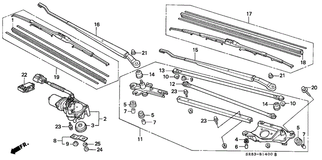 Electrical/Exhaust/Heater/Fuel/Front Windshield Wiper (Mitsuba) (1) for 1993 Honda CIVIC COUPE #1