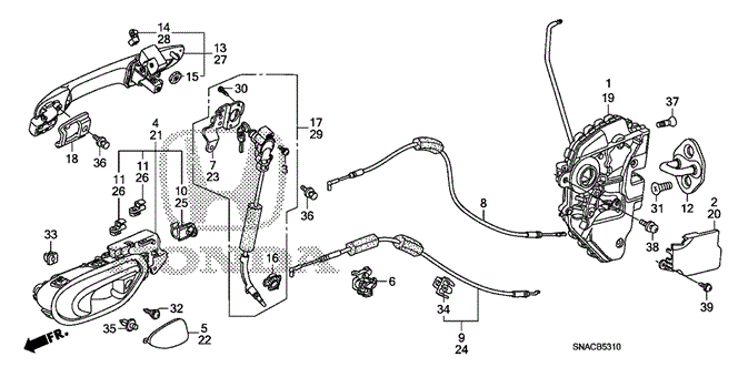 BODY / AIR CONDITIONING/FRONT DOOR LOCKS - OUTER HANDLE for 2011 Honda CIVIC SEDAN #1