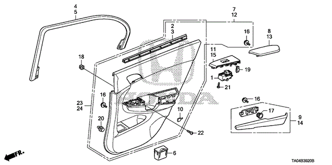 Interior/Bumper/Rear Door Lining for 2009 Honda ACCORD SEDAN #1