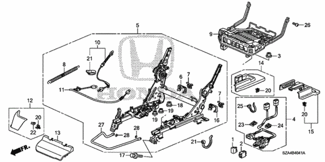 Middle Seat Components (R.) for 2010 Honda Pilot #0