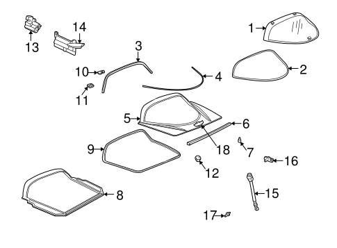 Body/Glass, Windows & Related Components for 2000 Chevrolet Corvette #1