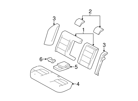 Body/Rear Seat Components for 2005 Ford Five Hundred #1