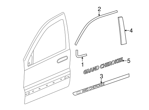 Grand Cherokee EXTERIOR TRIM - FRONT DOOR