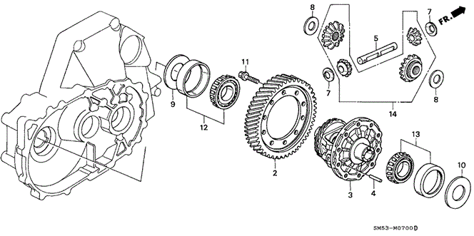 TRANSMISSION - MANUAL/MT DIFFERENTIAL GEAR for 1992 Honda ACCORD 5-DOOR #1