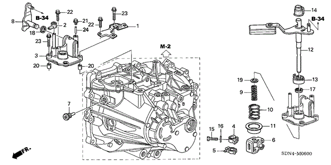 Transmission - Manual/MT Shift Arm (L4) for 2004 Honda ACCORD COUPE #1