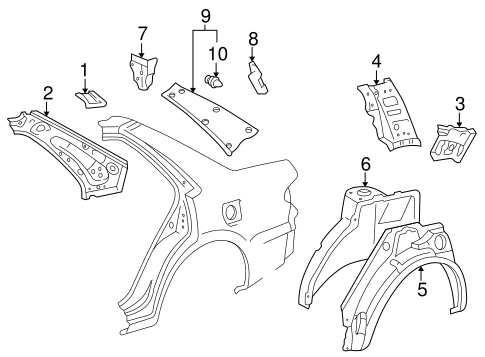 BODY/INNER STRUCTURE for 2000 Toyota Corolla #1