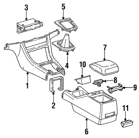 BODY/REAR CONSOLE for 1996 Toyota Camry #1