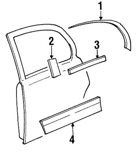 Town Car EXTERIOR TRIM - REAR DOOR 2