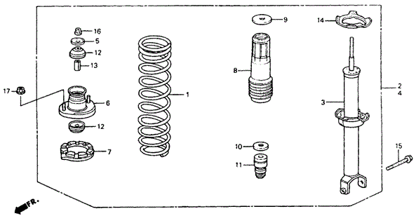 Chassis/Rear Shock Absorber for 1991 Honda ACCORD SEDAN #1
