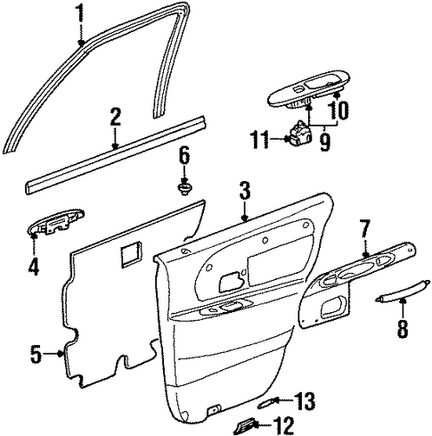 Town Car INTERIOR TRIM - REAR DOOR