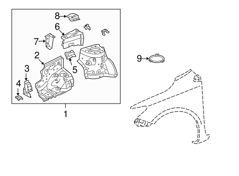 BODY/STRUCTURAL COMPONENTS & RAILS for 2013 Toyota Corolla #4