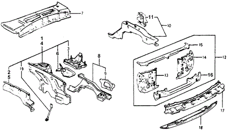 BODY / AIR CONDITIONING/BODY STRUCTURE COMPONENTS (1) for 1978 Honda ACCORD HATCHBACK #1