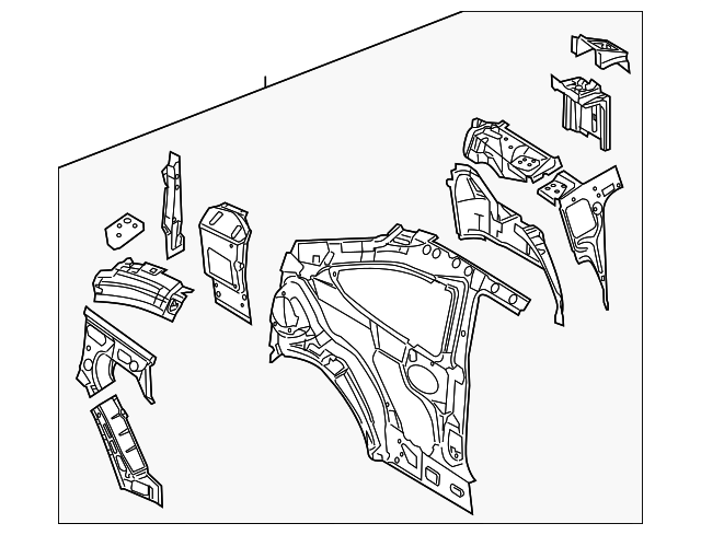 8S4Z-6327790-B Деталь INNER QTR PANEL, RIGHT