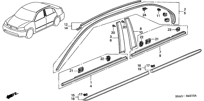 INTERIOR / BUMPER/MOLDING - PROTECTOR for 2001 Honda CIVIC SEDAN #1
