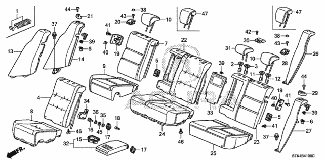 Rear Seat for 2008 Acura RDX #0