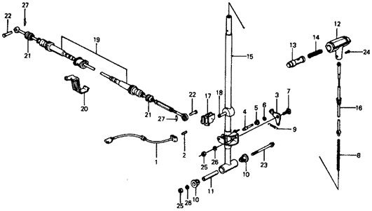 CHASSIS/HMT SELECT LEVER for 1977 Honda CIVIC HATCHBACK #1