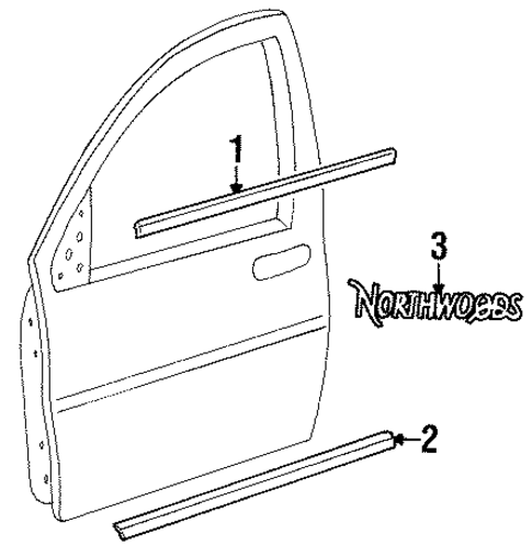Windstar EXTERIOR TRIM - FRONT DOOR