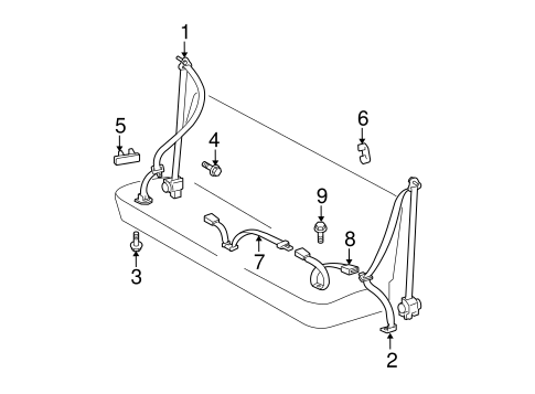 ELECTRICAL/REAR SEAT BELTS for 2011 Toyota Yaris #1