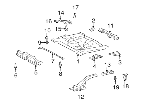 BODY/REAR FLOOR & RAILS for 2009 Scion xB #1