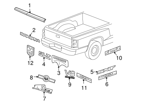 Dakota EXTERIOR TRIM - PICK UP BOX