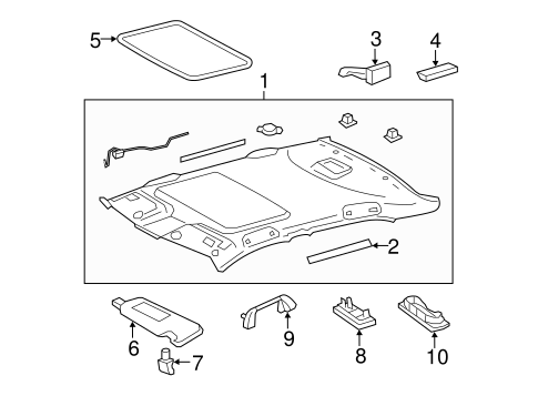 BODY/INTERIOR TRIM - ROOF for 2011 Toyota Camry #2