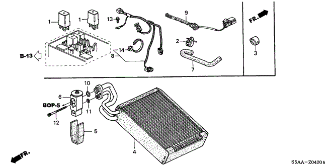 Body/Air Conditioning/A/C Cooling Unit for 2004 Honda CIVIC SEDAN #1