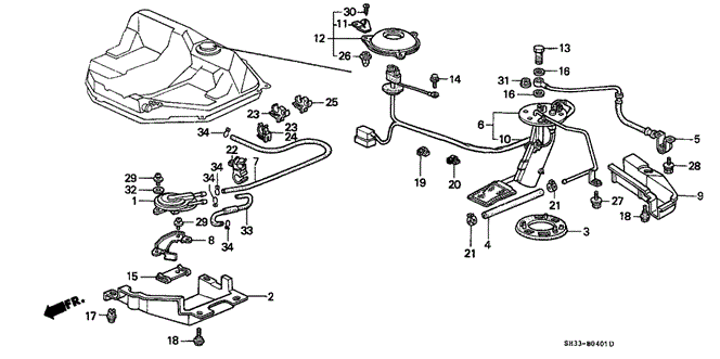 ELECTRICAL / EXHAUST / HEATER / FUEL/FUEL PUMP - TWO-WAY VALVE for 1989 Honda CIVIC HATCHBACK #1