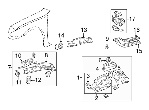 BODY/STRUCTURAL COMPONENTS & RAILS for 2008 Toyota Corolla #1