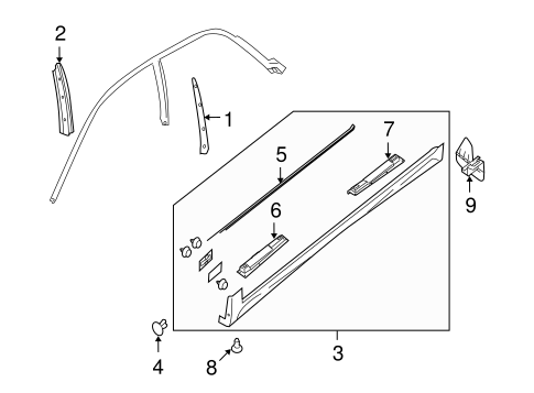 9-2X EXTERIOR TRIM - PILLARS